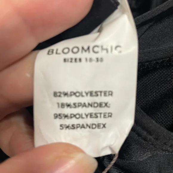 BloomChic Black Swim Dress with Tropical Accents 18/20 - Picture 10 of 13